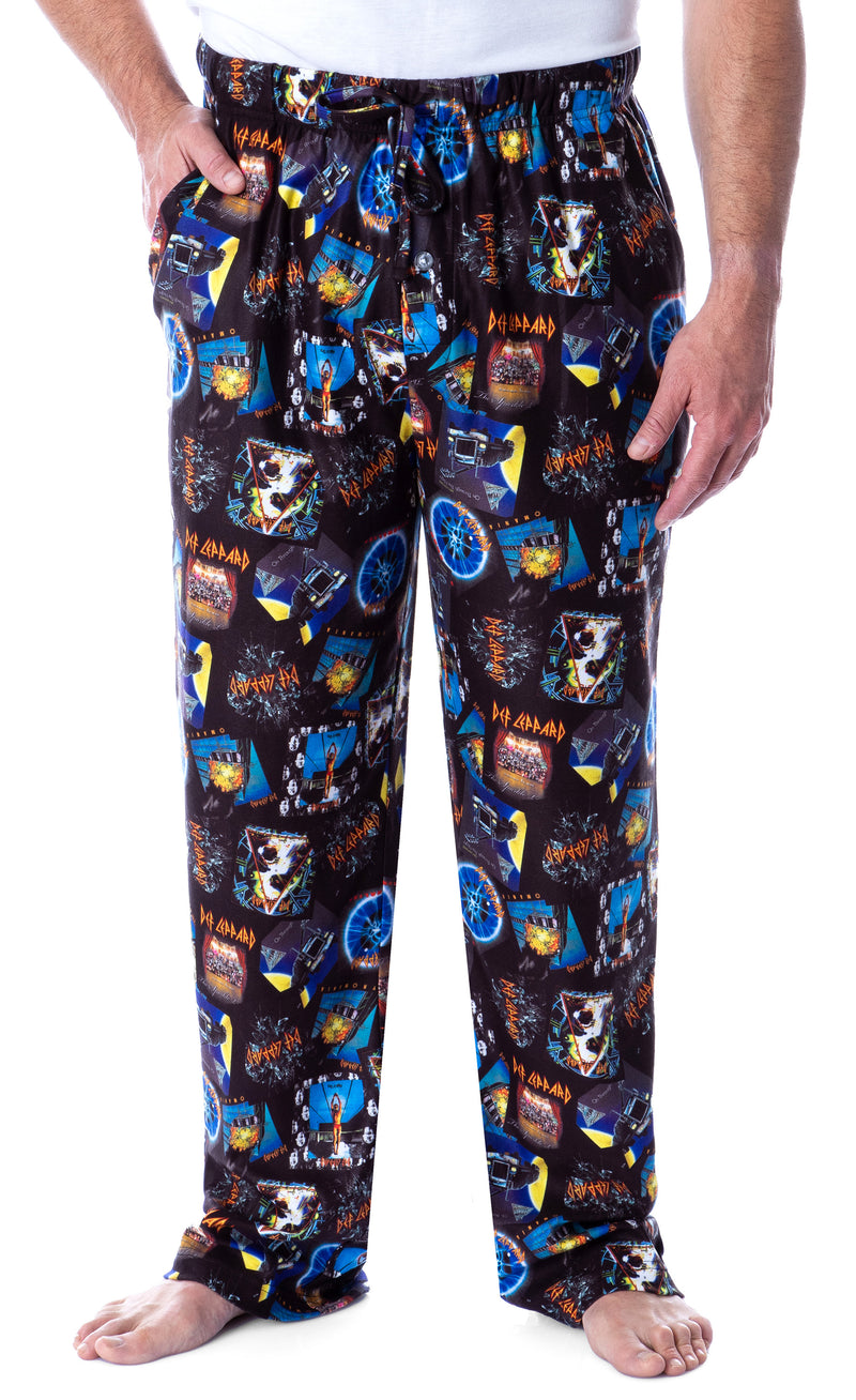 Def Leppard Men's Rock Band Album Covers Allover Print Lounge Sleep Pajama Pants