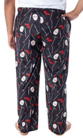 Friday The 13th Men's Jason Hockey Mask Allover Pattern Lounge Sleep Pajama Pants