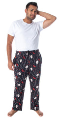 Friday The 13th Men's Jason Hockey Mask Allover Pattern Lounge Sleep Pajama Pants