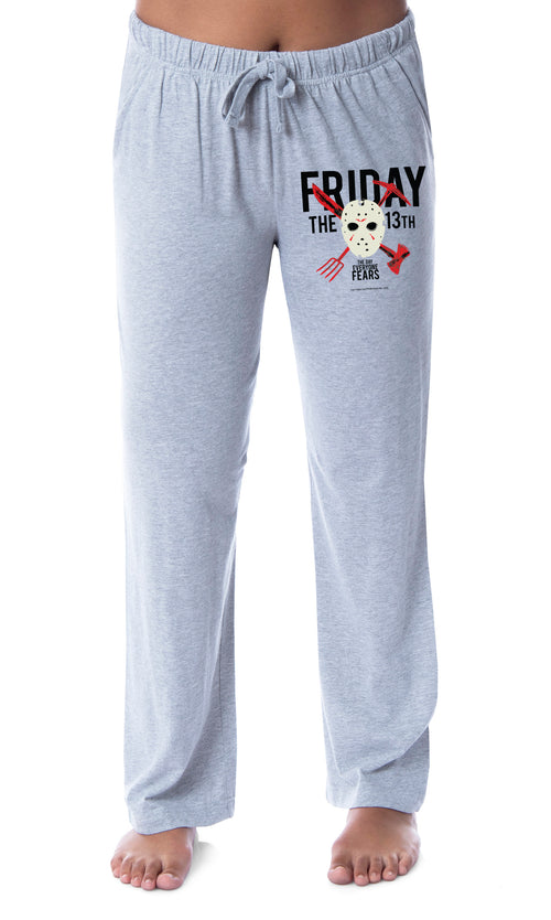 Friday the 13th Womens' Jason Mask Horror Character Sleep Pajama Pants