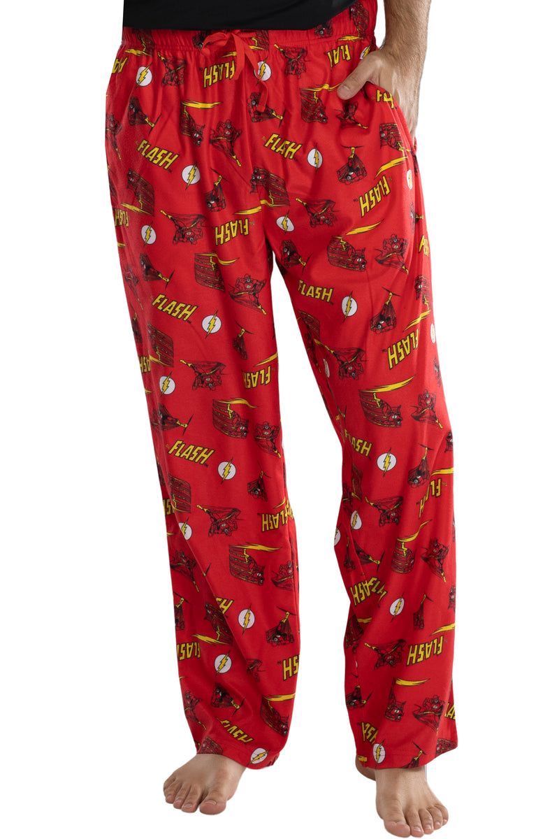 DC Comics Men's Classic The Flash Comic Allover Print  Loungewear Pajama Pants