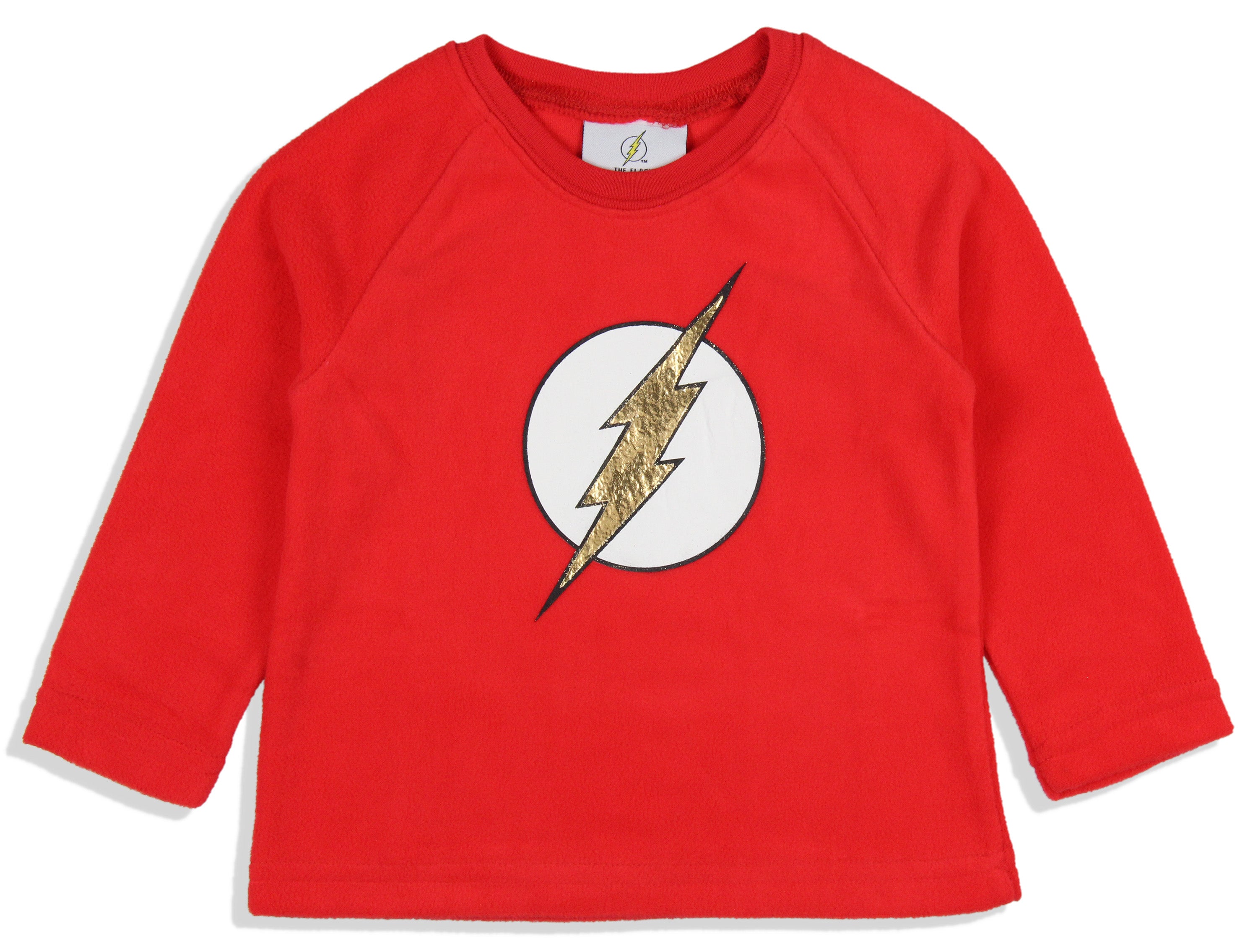 DC Comics Toddler Boys' Classic The Flash Logo Raglan Sleep Pajama Set
