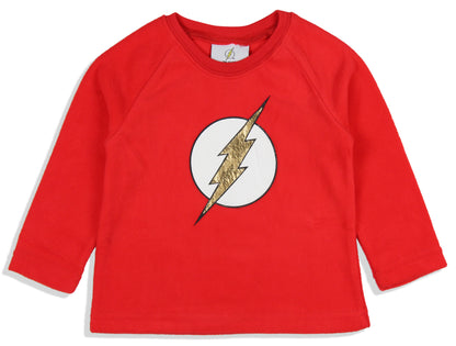 DC Comics Toddler Boys' Classic The Flash Logo Raglan Sleep Pajama Set