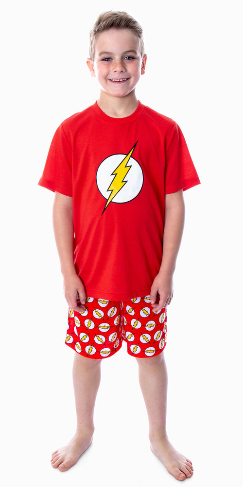 DC Comics Big Boys' The Flash Logo Short Sleeve Shirt Pajama Short Set