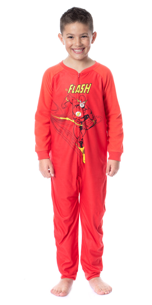 DC Boys' Classic The Flash Union Suit Footless Sleep Pajama Costume