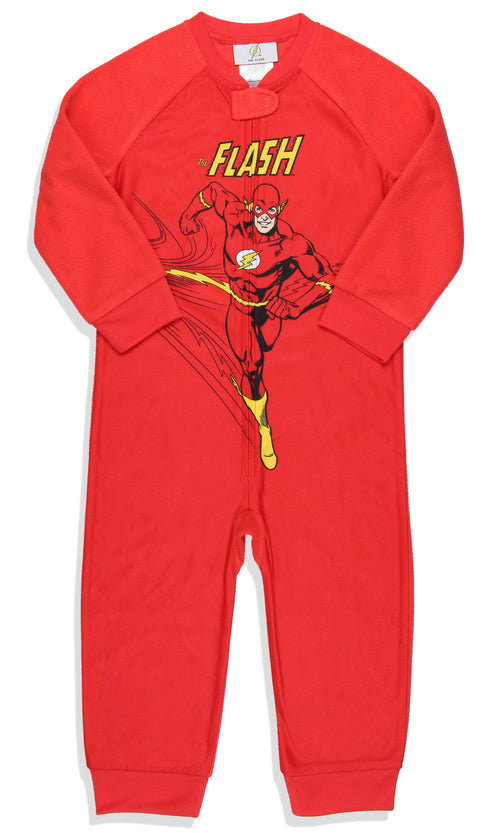 DC Toddler Boys' Classic The Flash Union Suit Footless Pajama Costume