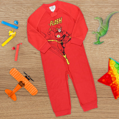 DC Toddler Boys' Classic The Flash Union Suit Footless Pajama Costume