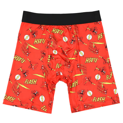 DC Comics The Flash Boxer Briefs Men's Allover Design Tight Fit Underwear