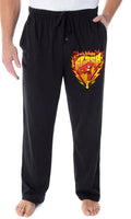 DC Comics Men's The Flash Burning It Up Logo Superhero Loungewear Sleep Pajama Pants