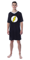 DC Comics Mens' The Flash Logo Symbol Nightgown Sleep Pajama Shirt (X-Large)