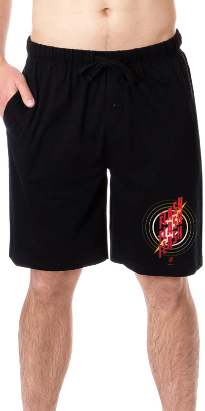 DC Comics Mens' Classic The Flash Lightning Bolt Sleep Pajama Shorts