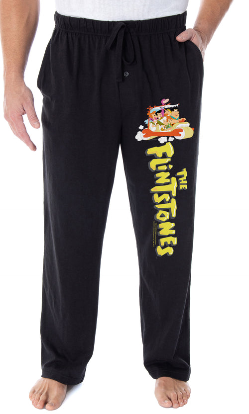 The Flintstones Men's Vintage Cartoon Characters And Logo Loungewear Sleep Bottoms Pajama Pants (3X-Large)