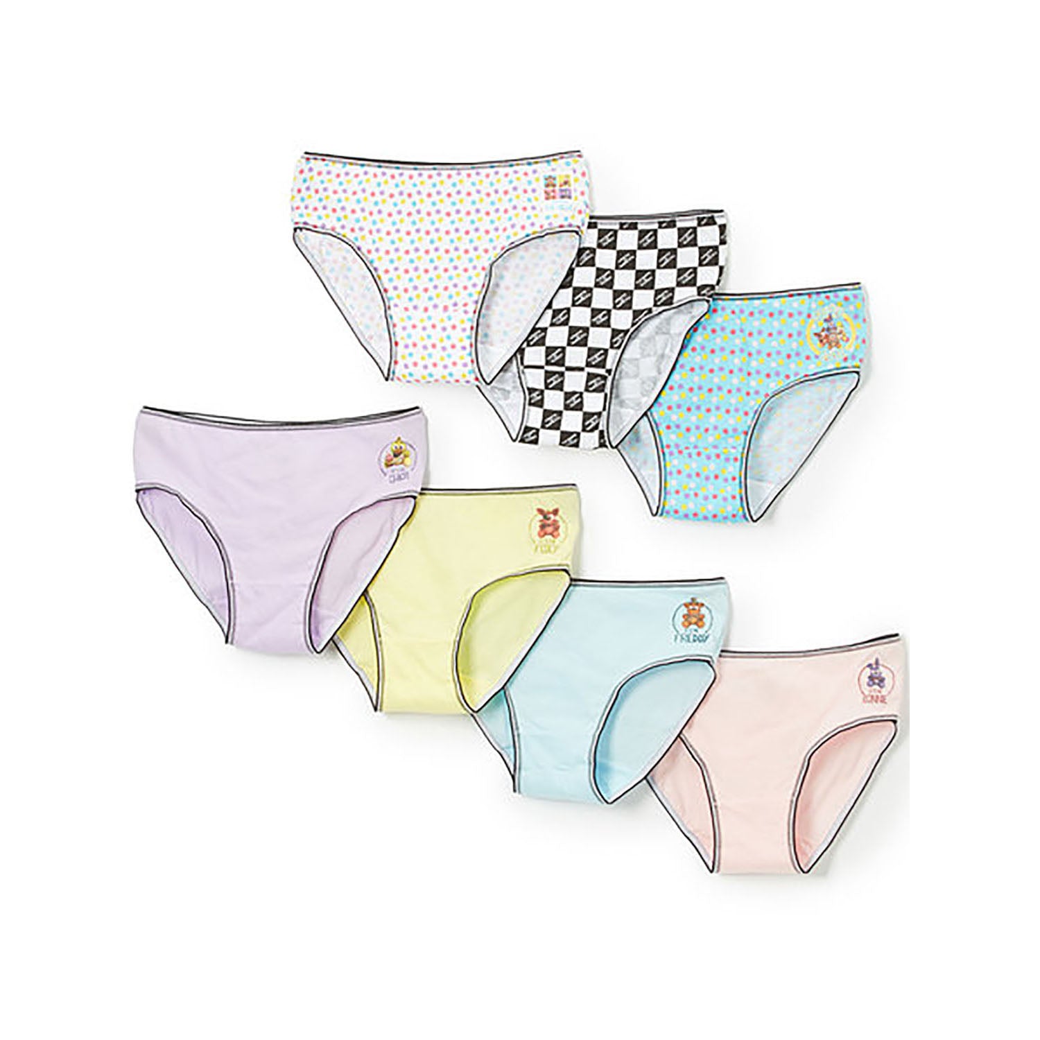 Five Nights at Freddys Girls 7 Pack Brief Style Panties Underwear