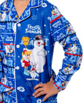 Frosty the Snowman Boy's Christmas Sleep Collared Button Down Long-Sleeve Pajama Set