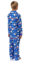 Frosty the Snowman Boy's Christmas Sleep Collared Button Down Long-Sleeve Pajama Set