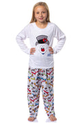 Frosty the Snowman Multiple Sizes Available Girl's Christmas Sleep Tossed Print Pajama Set For Kids