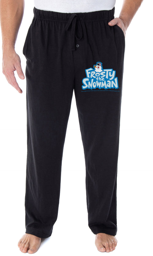 Frosty the Snowman Men's Christmas Holiday Cartoon Logo Loungewear Sleep Bottoms Pajama Pants
