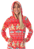 Friends TV Show Womens' Central Perk Ugly Christmas Sweater Hooded Pajama Union Suit