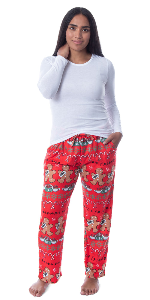 Friends The TV Series Womens' Gingerbread Central Perk Ugly Sweater Pajama Pants
