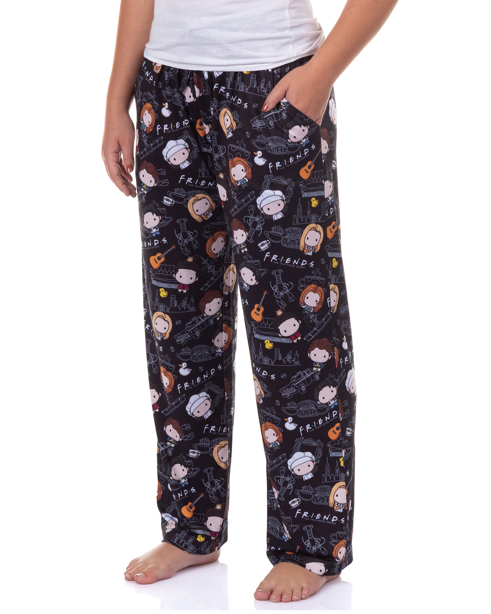FRIENDS Women's Pajama Pants Chibi Characters Sleep Lounge Bottoms