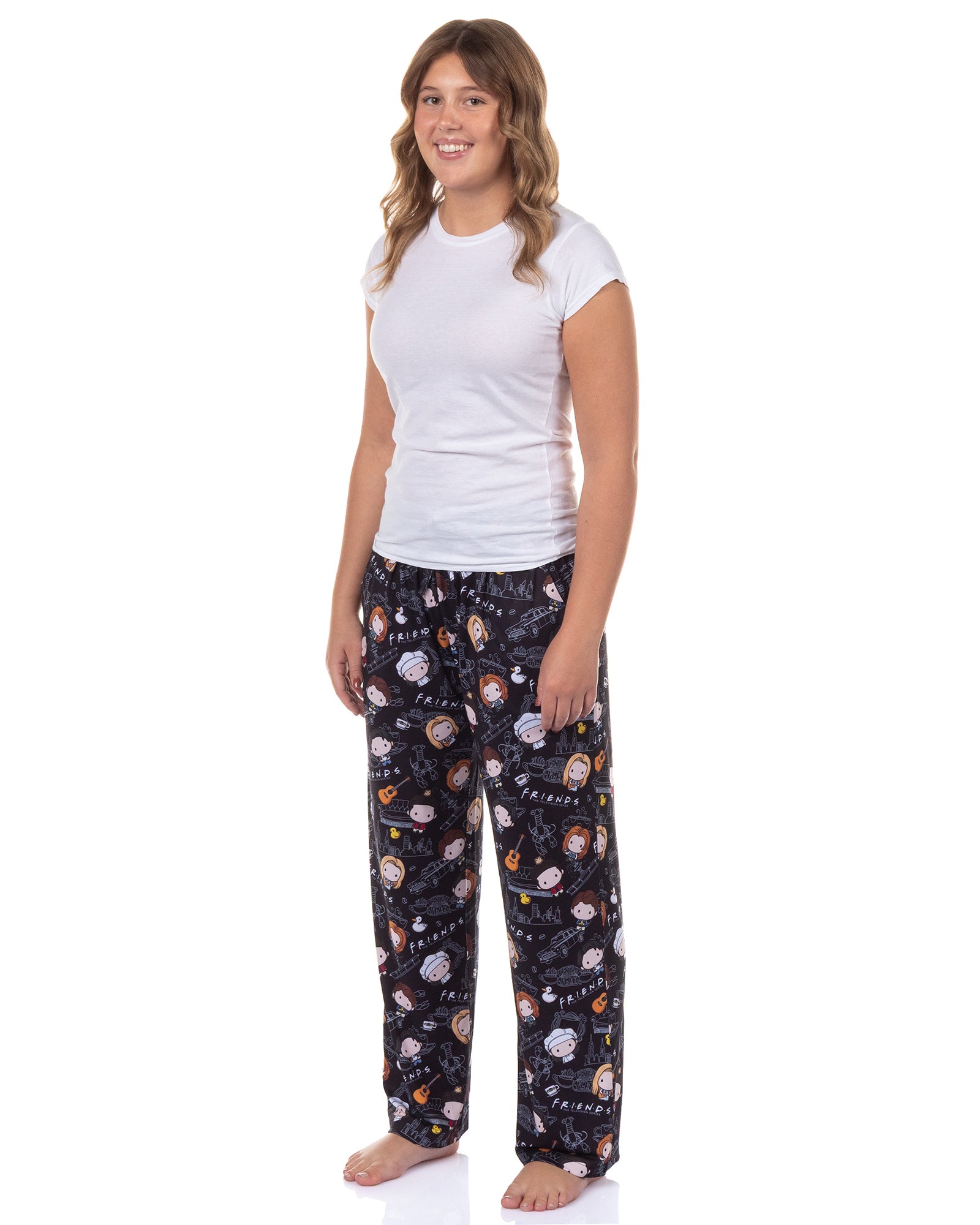 FRIENDS Women's Pajama Pants Chibi Characters Sleep Lounge Bottoms