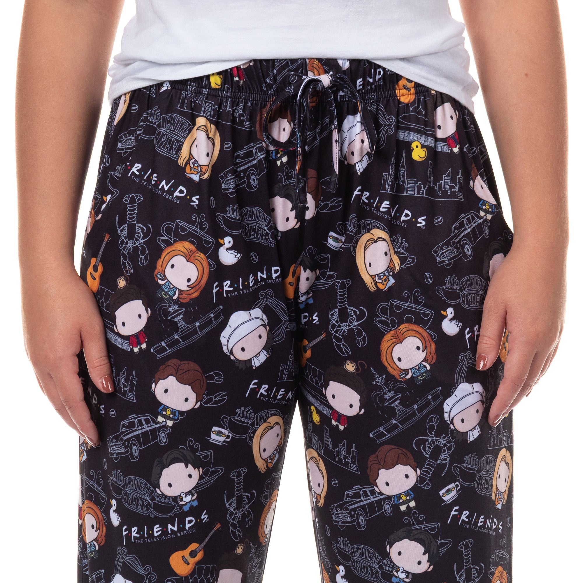 FRIENDS Women's Pajama Pants Chibi Characters Sleep Lounge Bottoms