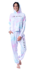 Friends TV Show Logo Tie Dye Womens' Pajama Loungewear Hooded Jogger Set
