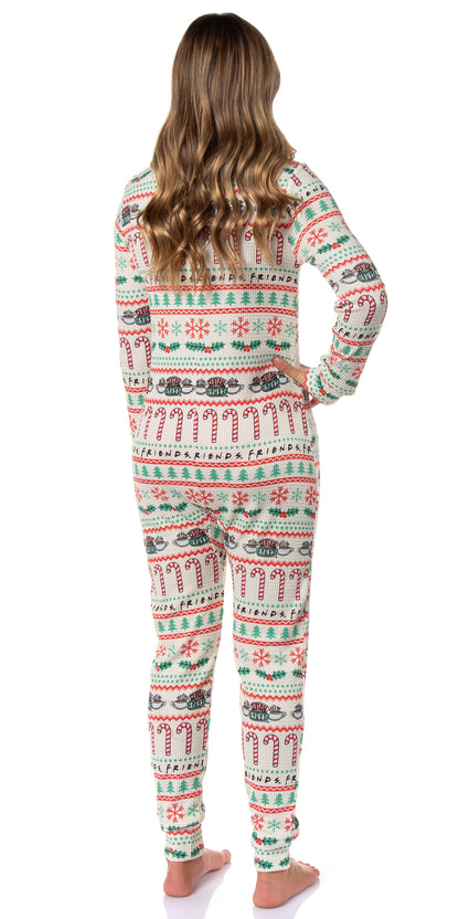 Friends TV Show Women's Christmas Union Suit One Piece Footless Sleep Pajamas