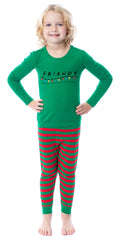 Friends The TV Show Series Christmas Lights Logo Tight Fit Holiday Matching Family Pajamas