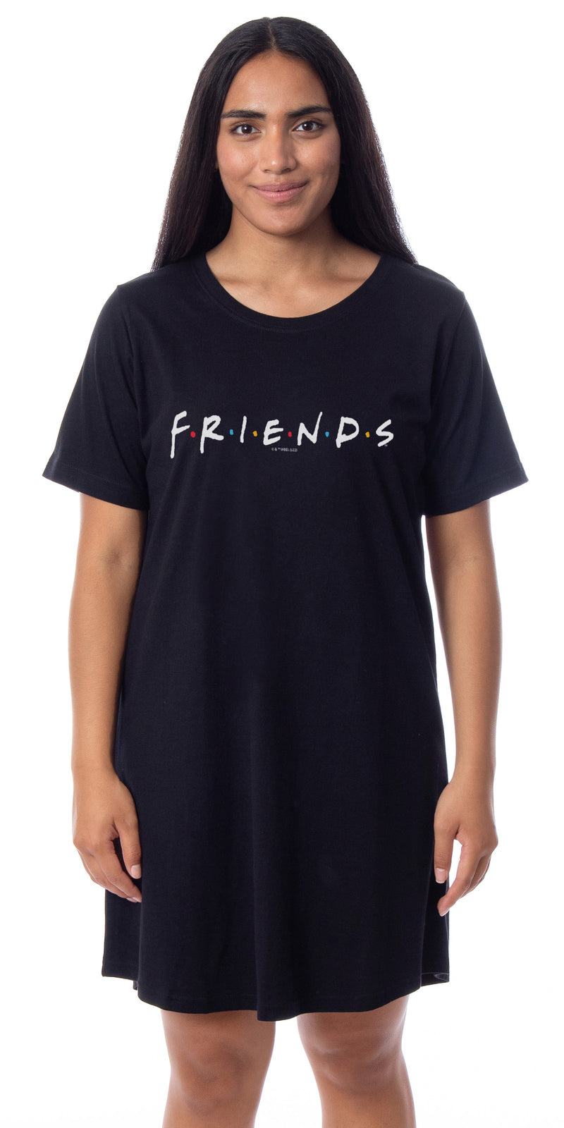 Friends The Television Series Womens' TV Show Title Logo Nightgown Sleep Pajama Shirt (X-Large)