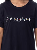 Friends The Television Series Womens' TV Show Title Logo Nightgown Sleep Pajama Shirt (X-Large)