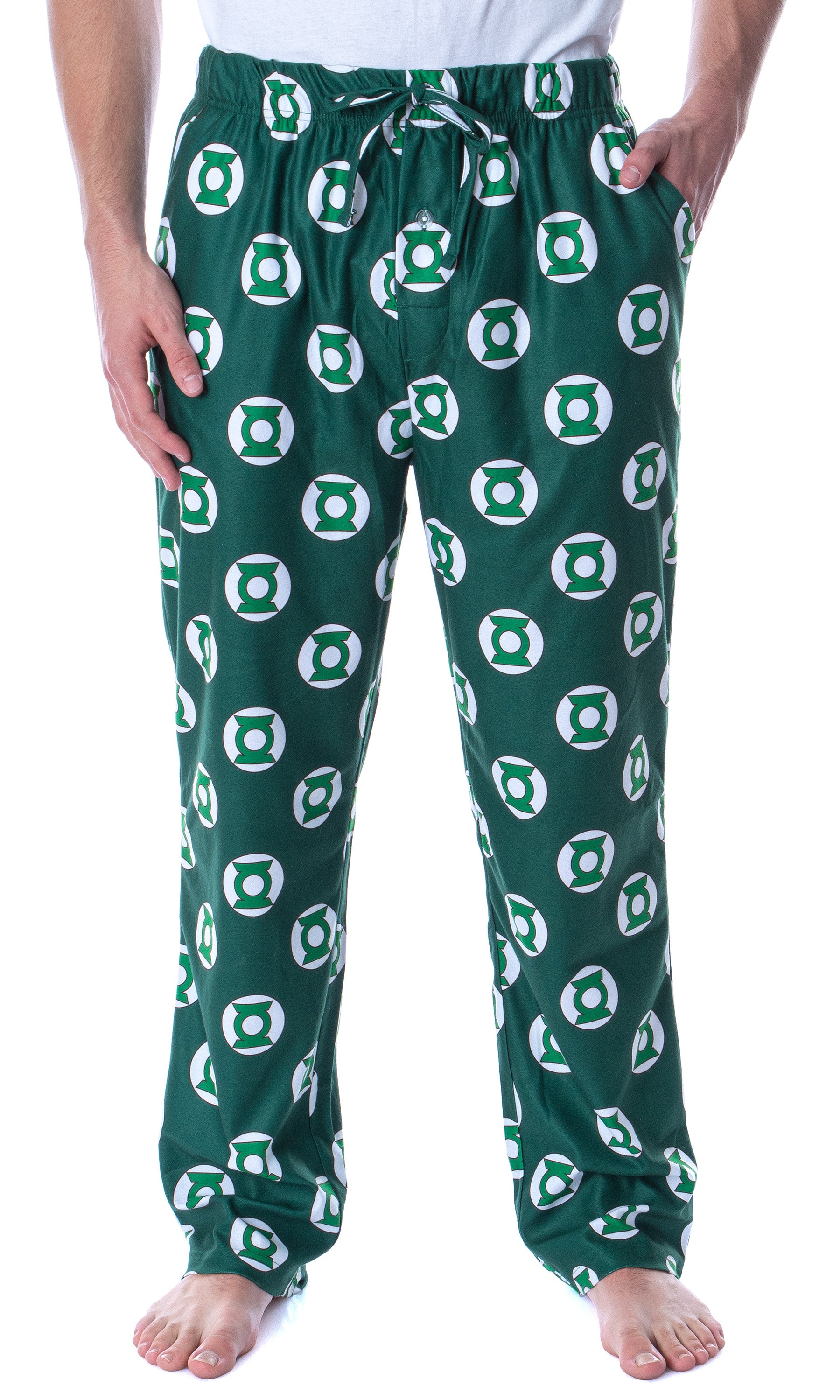 DC Comics Men s Green Lantern Allover Symbol Superhero Loungewear