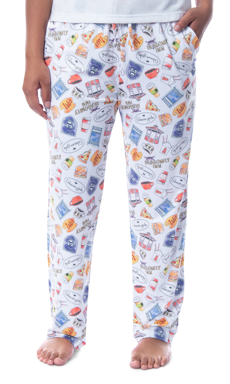 Gilmore Girls Womens' Icons Toss Print Luke's Diner Stars Hollow Pajama Pants