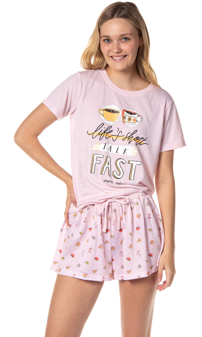 Gilmore Girls Womens' Coffee Life's Short Talk Fast Sleep Pajama Set Shorts