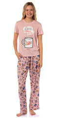 Gilmore Girls Women's I'd Rather Be Watching Luke's Diner Coffee Mug TV Show Tossed Icon Sleep Pajama Set (Small)