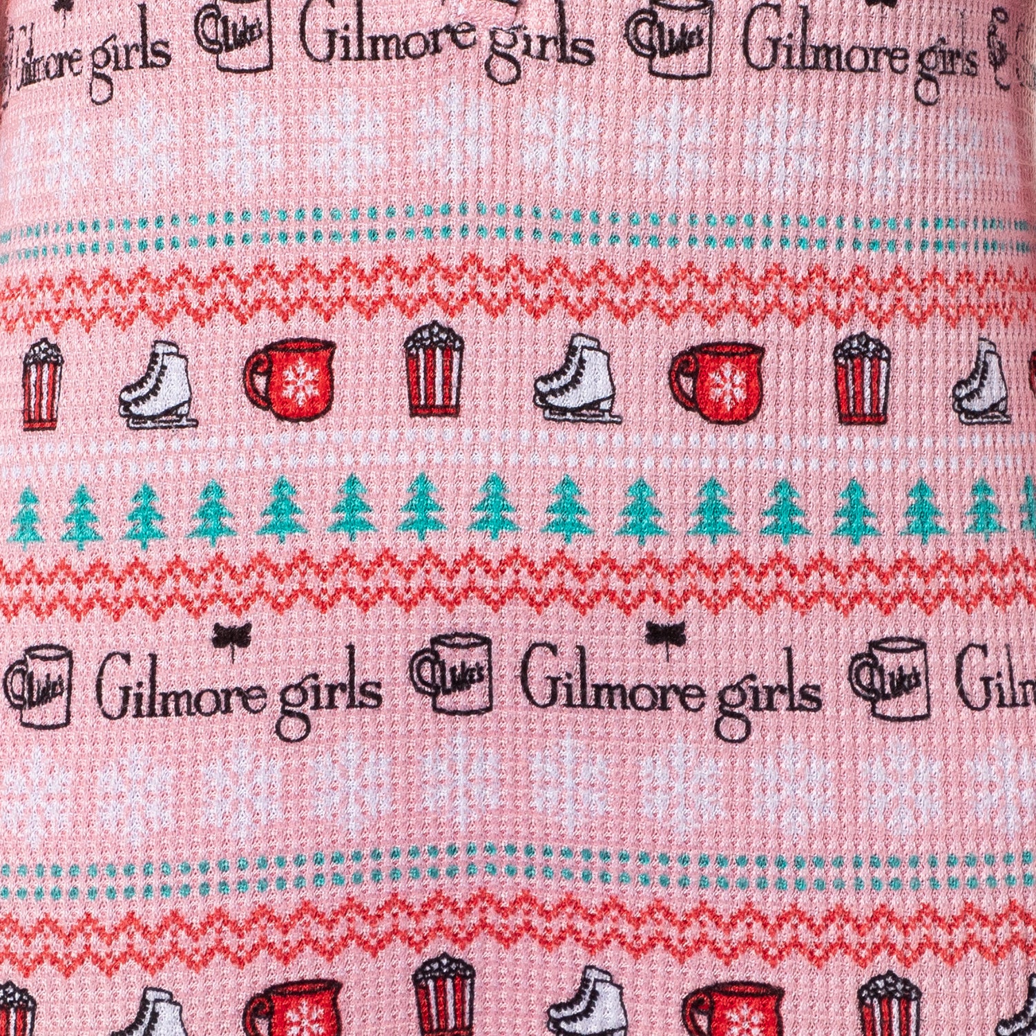 Gilmore Girls Women's Christmas Waffle Union Suit One Piece Sleep Pajamas