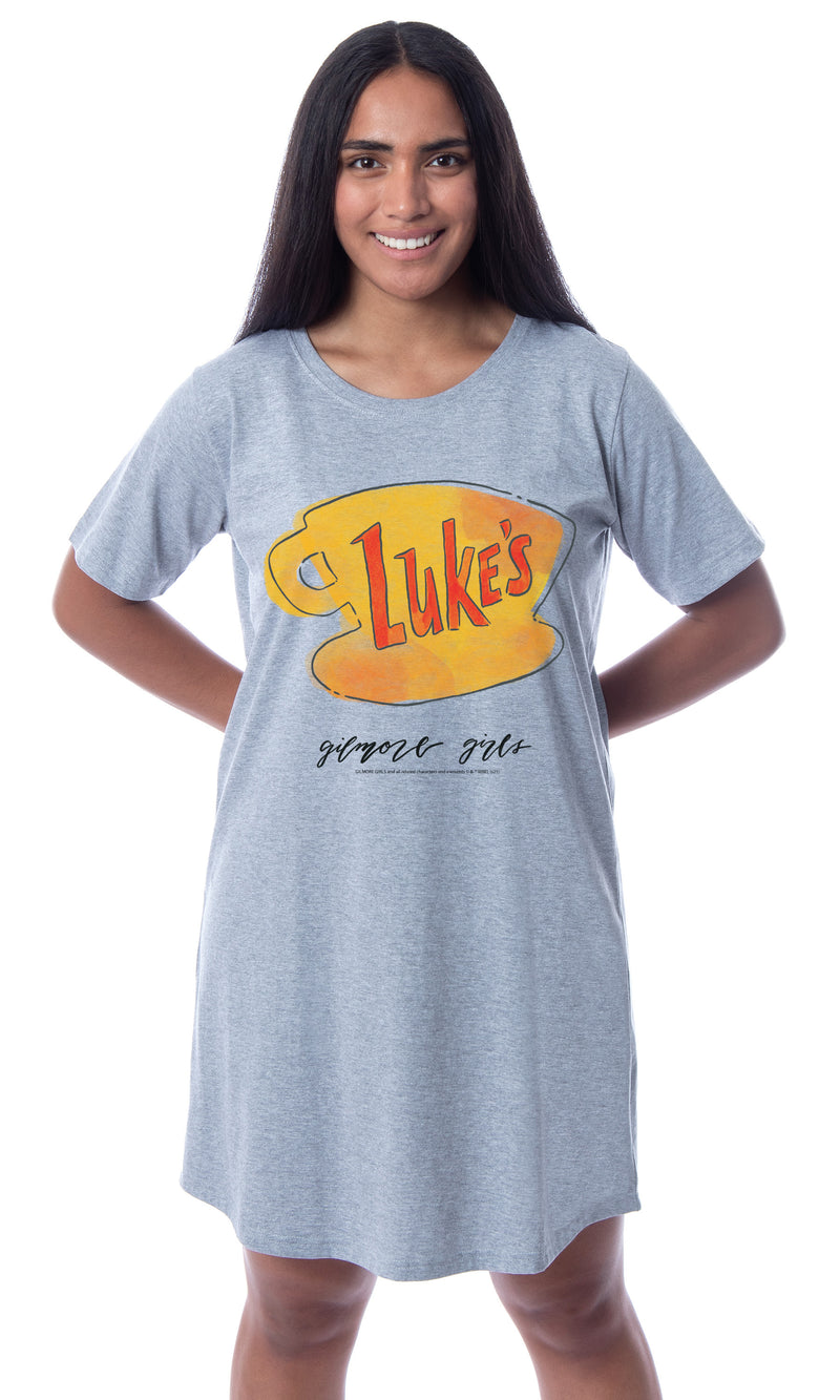 Gilmore Girls Womens' Luke's Diner Logo Nightgown Sleep Pajama Shirt
