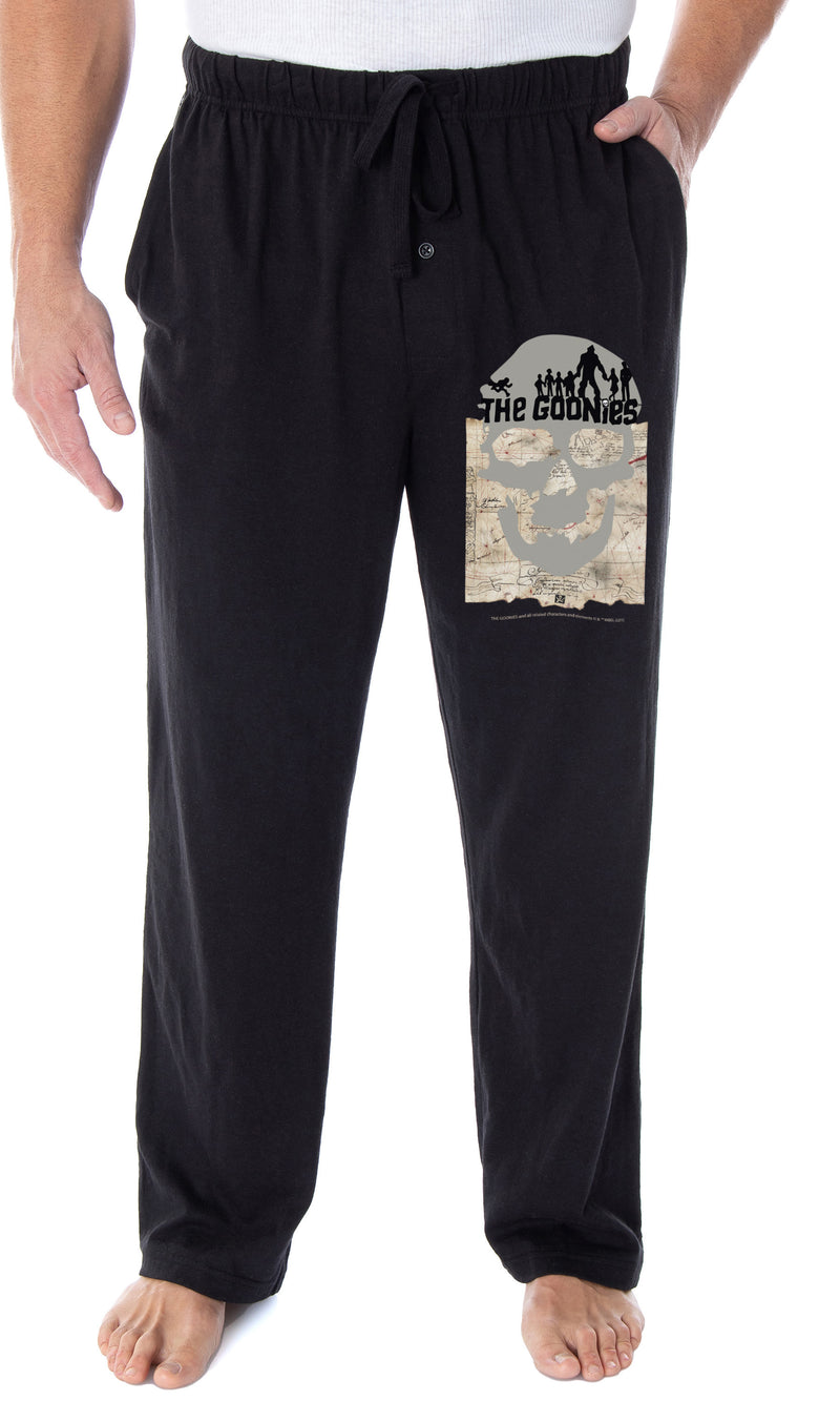 The Goonies Men's Skull And Treasure Map Logo Loungewear Sleep Bottoms Pajama Pants