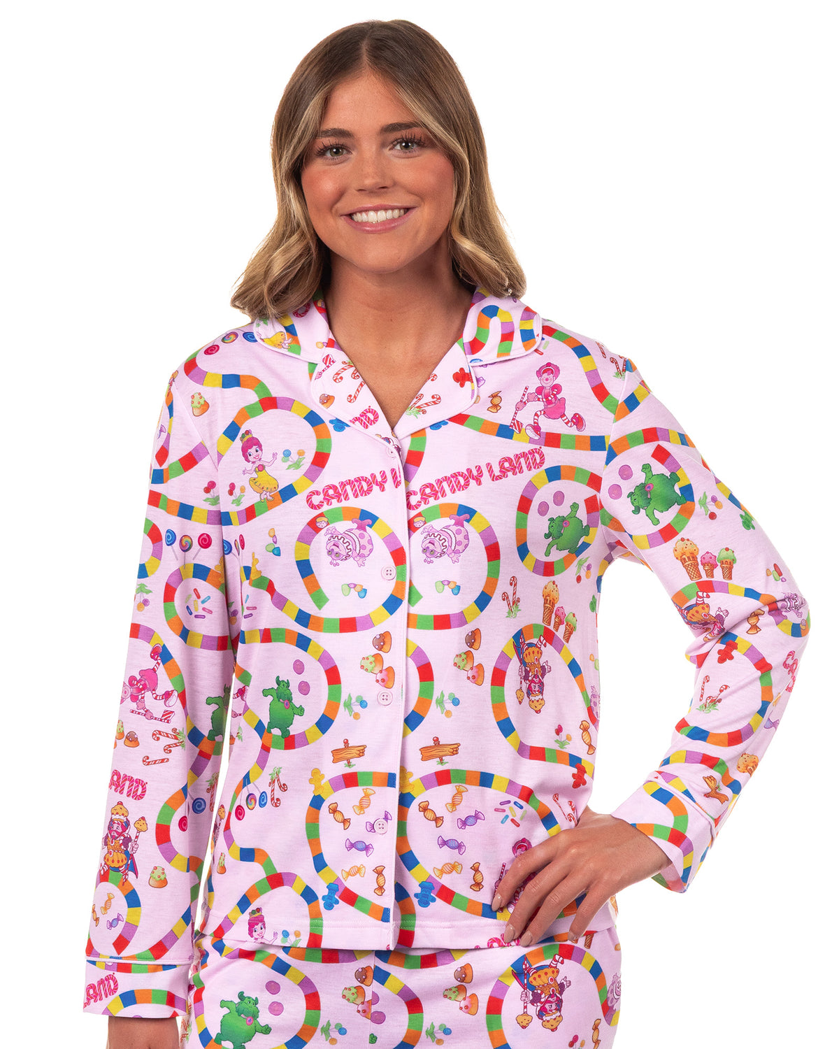Candy Land Pajamas Women's 2-Piece Coat Front Lounge Sleep Set