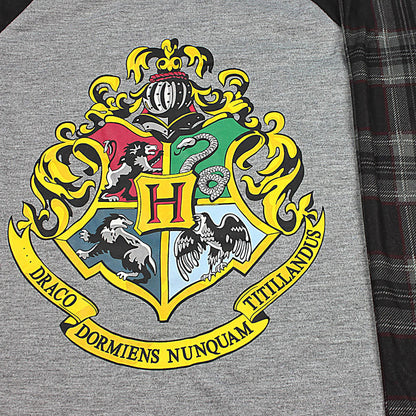 Intimo Big Boys Harry Potter Hogwarts School Crest Raglan Pajama Set