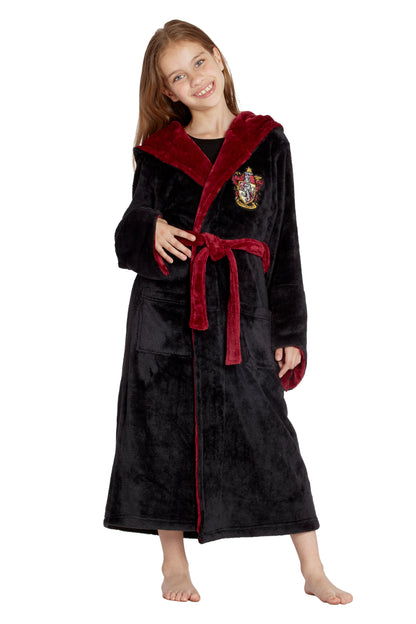 Harry Potter Hogwarts Houses Girl's Fleece Robe Pajama Lounge