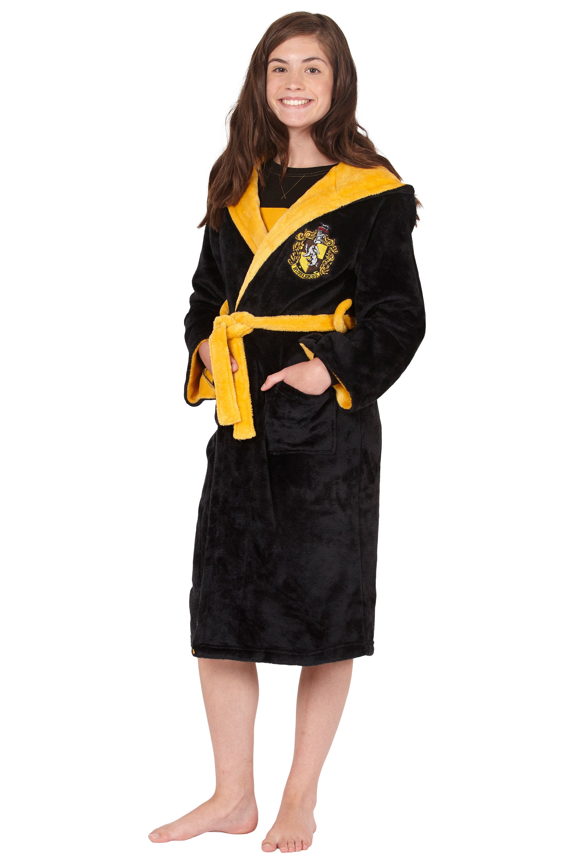 Harry Potter Hogwarts Houses Girl's Fleece Robe Pajama Lounge