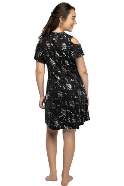 Harry Potter Women's Juniors Up to No Good Cold Shoulder Nightgown