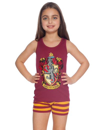 Harry Potter Girls Hogwarts House Crest Tank Top and Short Pajama 2pc Set