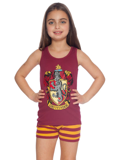 Harry Potter Girls Hogwarts House Crest Tank Top and Short Pajama 2pc Set