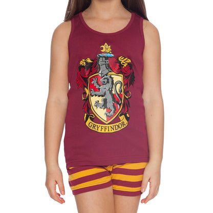 Harry Potter Girls Hogwarts House Crest Tank Top and Short Pajama 2pc Set
