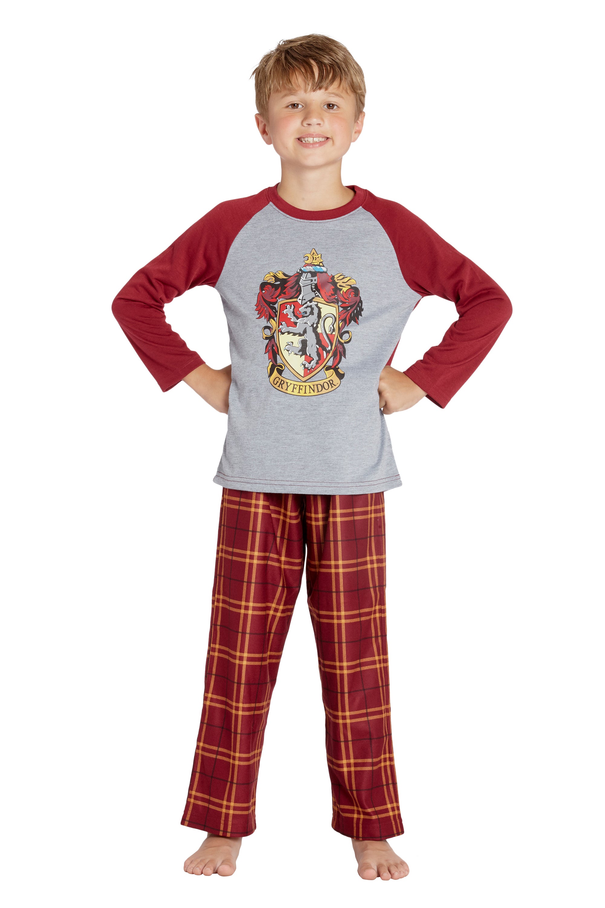 Harry Potter Boys' Raglan Shirt And Plaid Pajama Pants Set