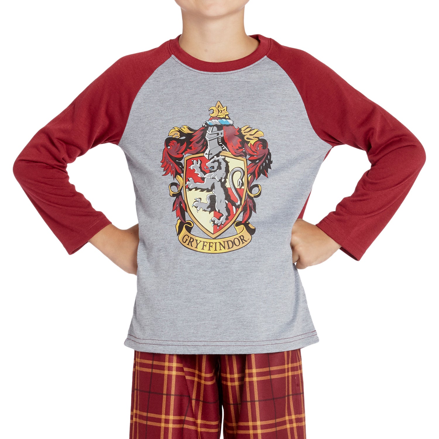 Harry Potter Boys' Raglan Shirt And Plaid Pajama Pants Set