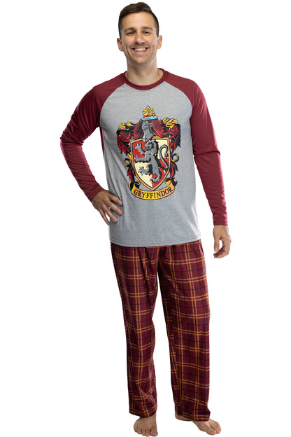 Harry Potter Men's Raglan Shirt And Plaid Pants Pajama Set