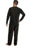 Harry Potter Adult Men's Raglan Shirt And Plaid Pants Pajama Set -Gryffindor, Ravenclaw, Slytherin, Hufflepuff